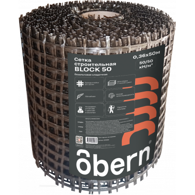 Obern Сетка кладочная базальтовая 25х25мм 50кН/м (1х50) 50м2