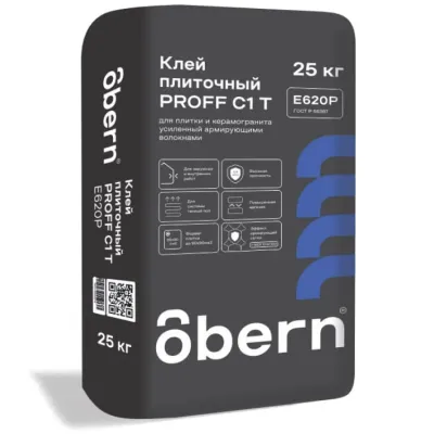 Obern Клей плиточный усиленный армирующими волокнами PROFF С1Т 5 кг