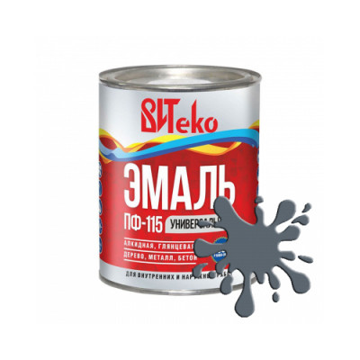 Витеко Эмаль ПФ-115 СЕРАЯ 1,8кг