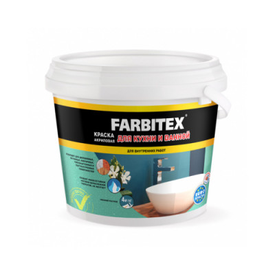 Farbitex Краска акриловая для кухни и ванной 6 кг
