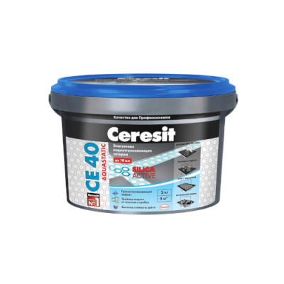 Ceresit Затирка №04 AQUASTATIC CЕ 40 СЕРЕБРЯНО-СЕРАЯ 2 кг Ceresit Затирка №04 AQUASTATIC CЕ 40 СЕРЕБРЯНО-СЕРАЯ 2 кг