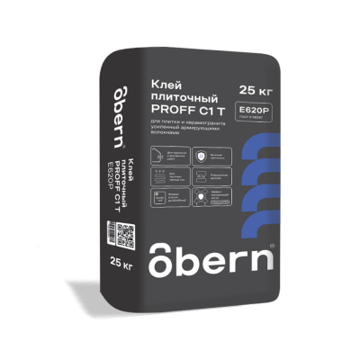 Obern Клей плиточный усиленный армирующими волокнами PROFF С1Т 25 кг